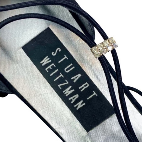 Stuart Weitzman Vintage Black Strappy Block Heel D’Orsay Heels - Picture 2 of 6